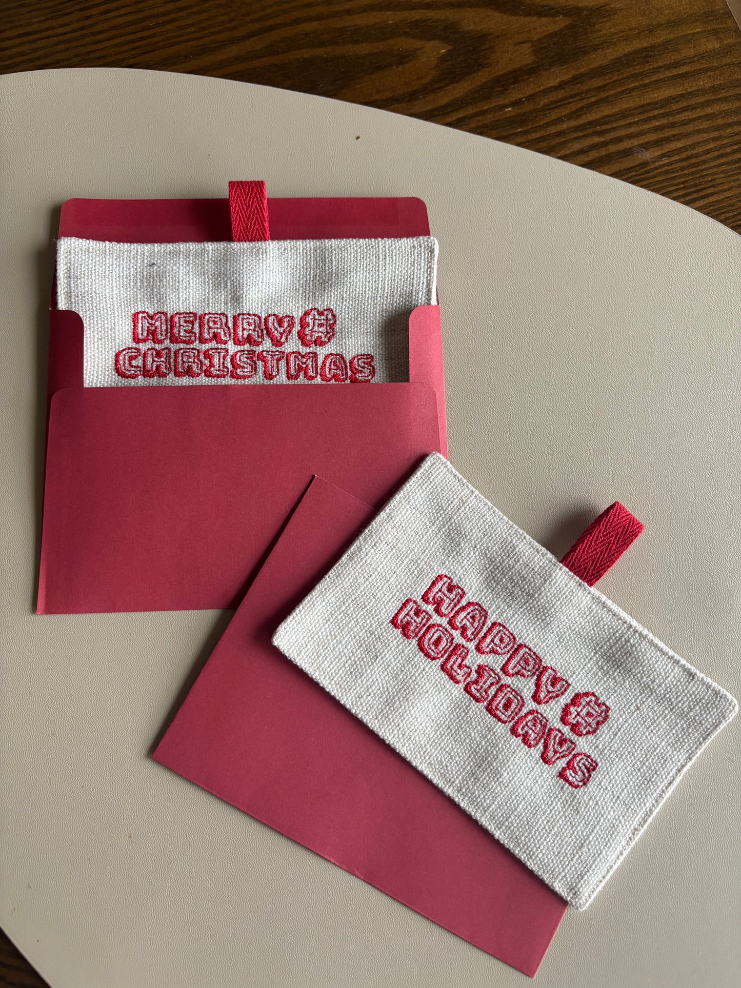 Embroidered Christmas Ornament Card – 3.5” x 5.5” (Fits 4x6 Envelope)