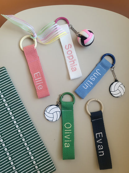 Embroidery nametag + volleyball charm