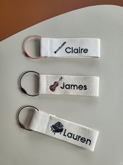 Musical instruments embroidery nametag