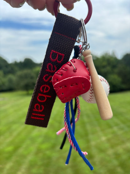 Embroidery nametag + baseball charms