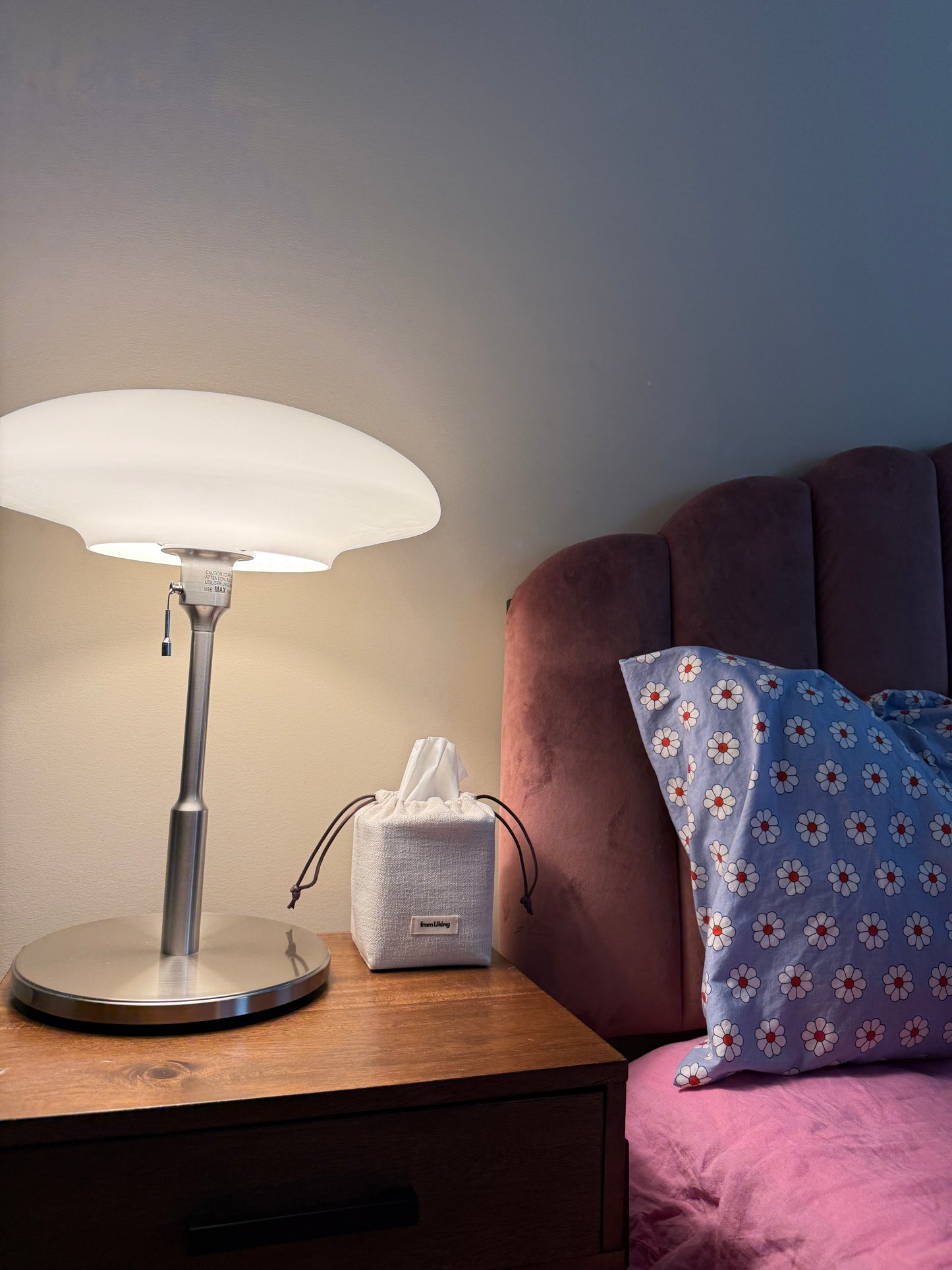 Fabric Tissue Box Cover – Minimalist Linen Style, Drawstring Design