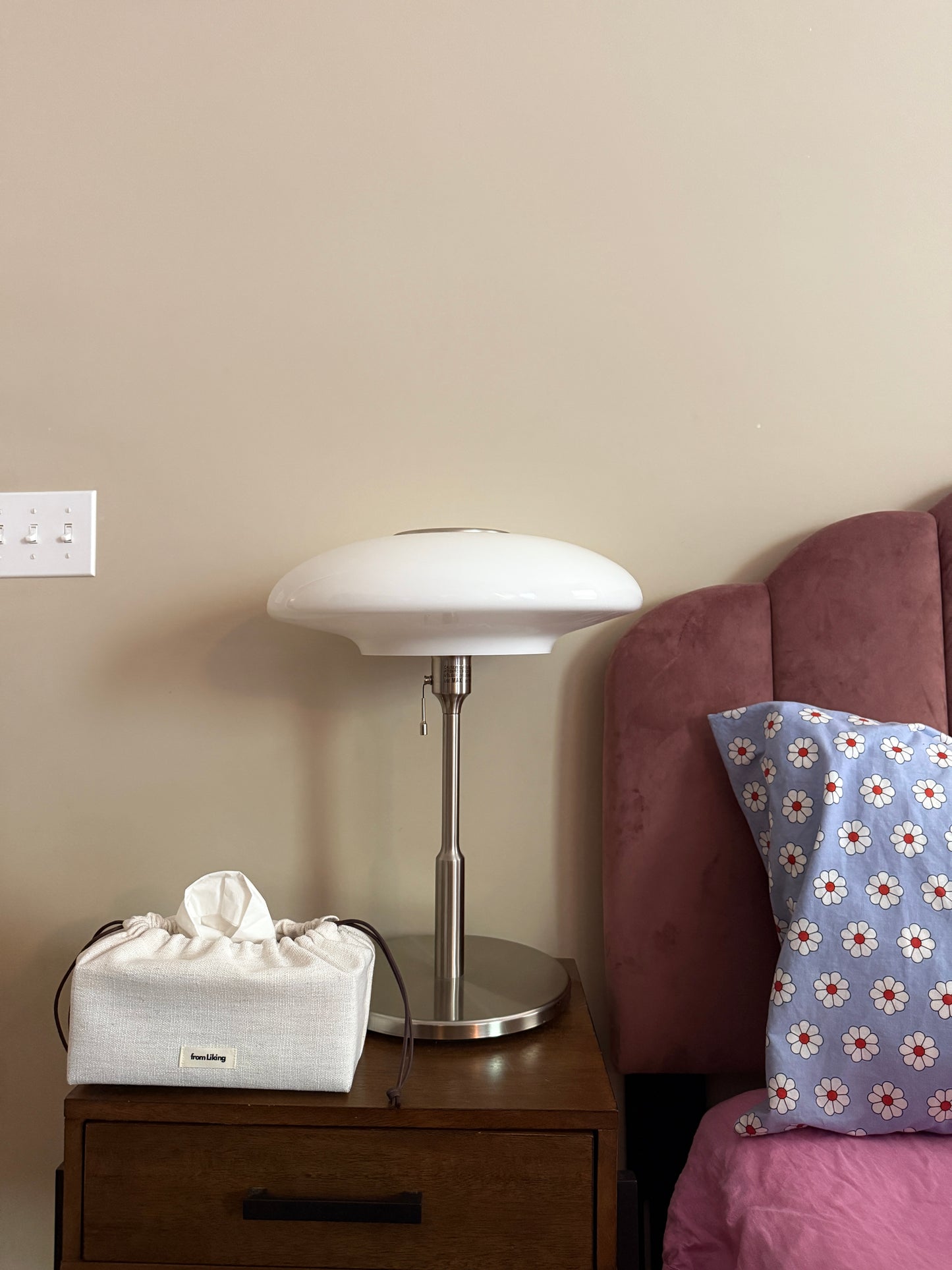 Fabric Tissue Box Cover – Minimalist Linen Style, Drawstring Design