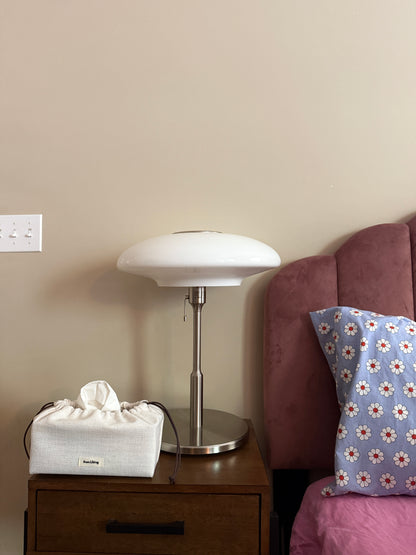 Fabric Tissue Box Cover – Minimalist Linen Style, Drawstring Design