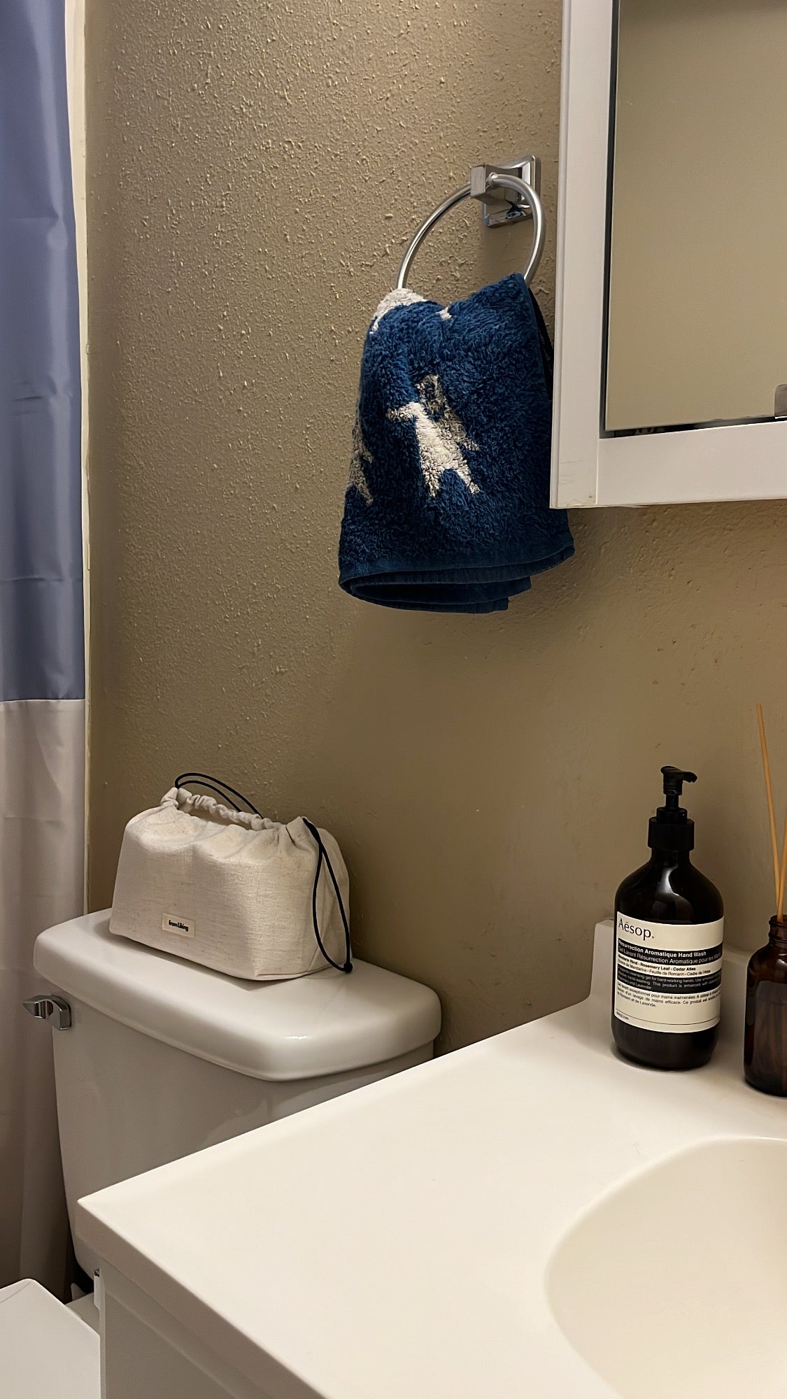 Fabric Tissue Box Cover – Minimalist Linen Style, Drawstring Design