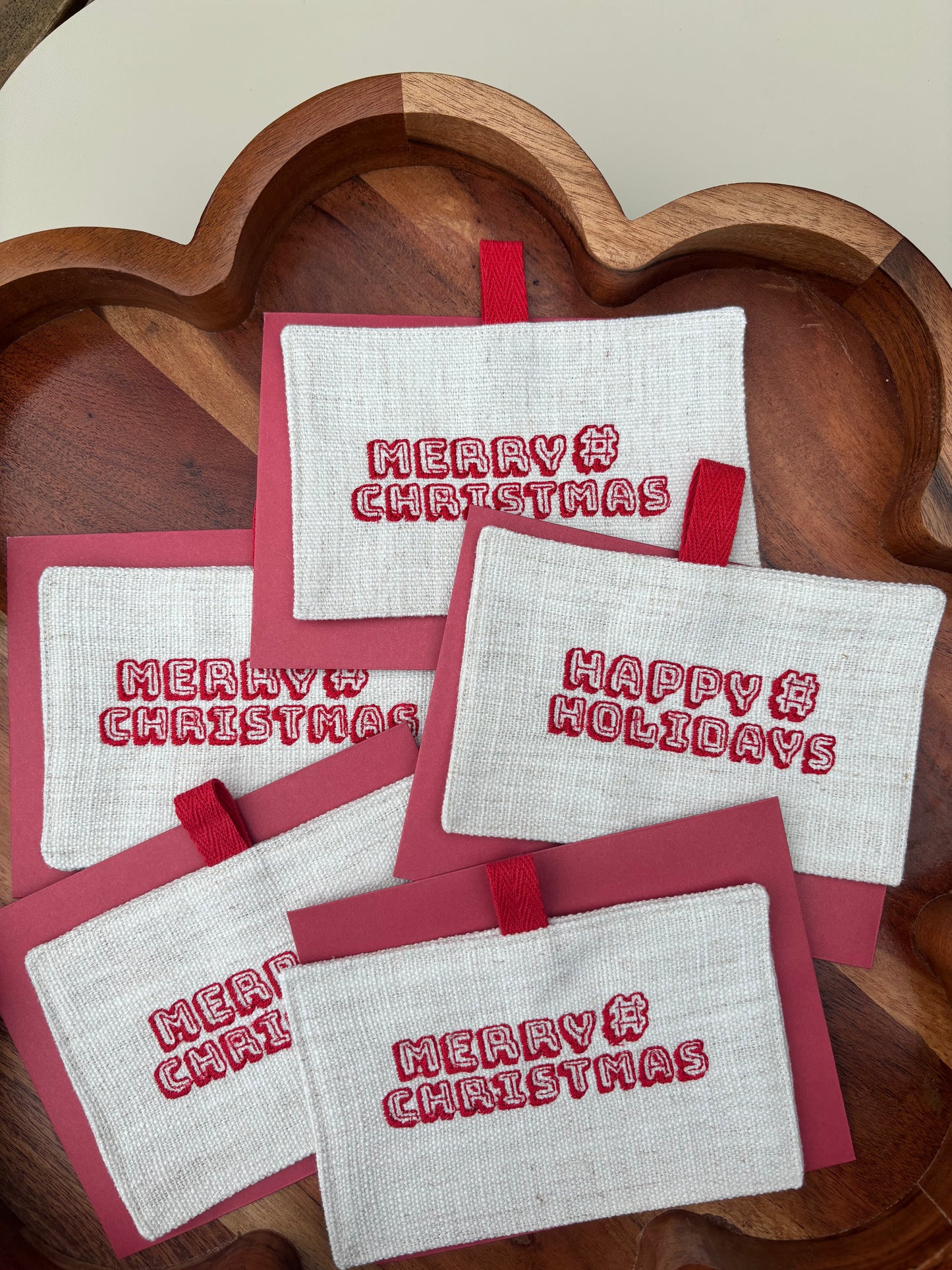 Embroidered Christmas Ornament Card – 3.5” x 5.5” (Fits 4x6 Envelope)