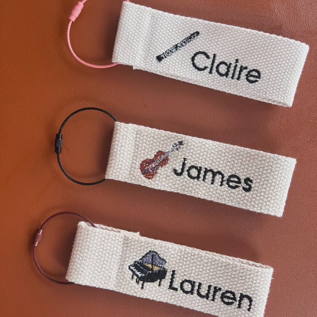 Musical instruments embroidery nametag