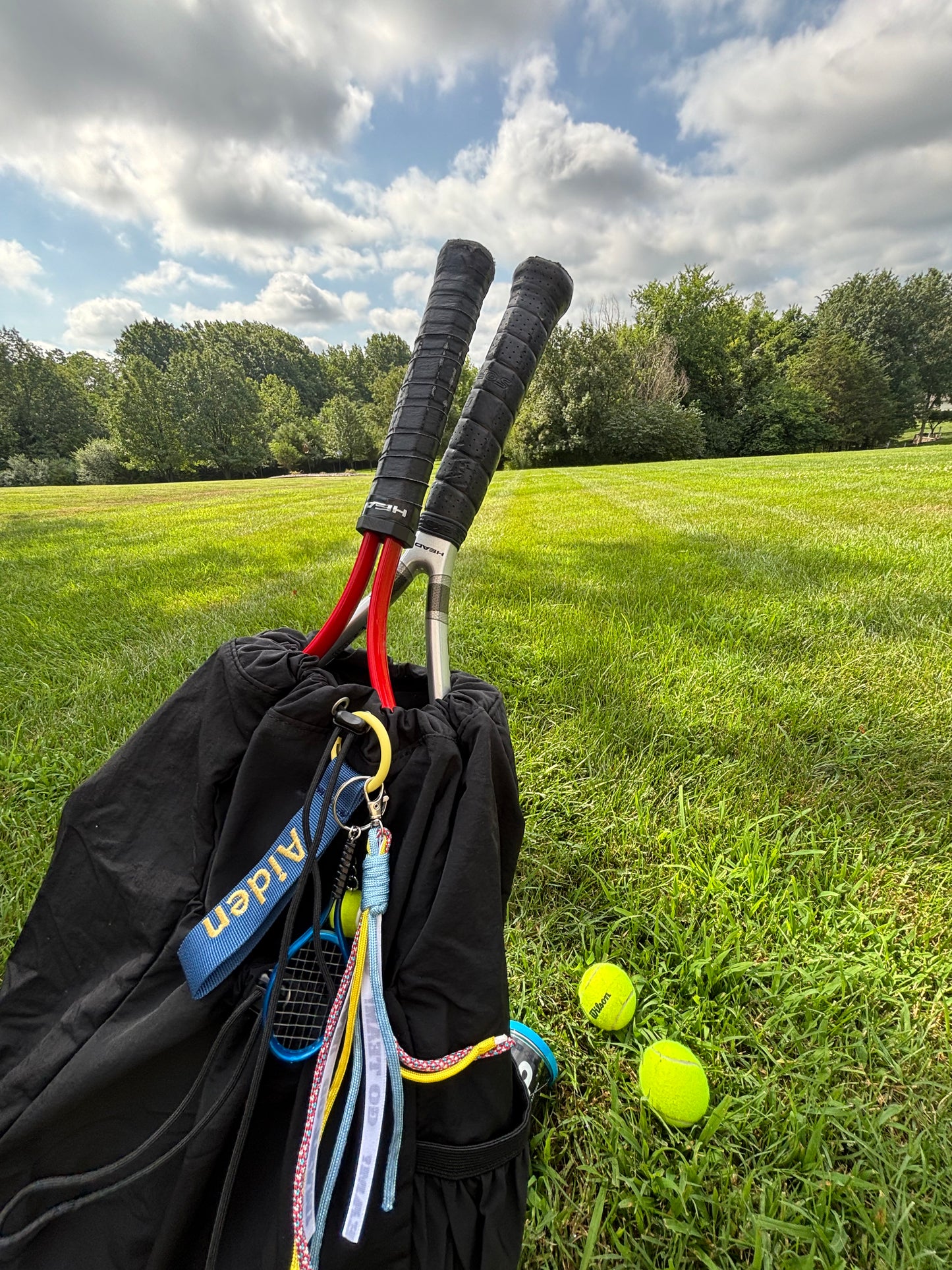 Embroidery nametag+ tennis charms