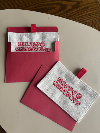 Embroidered Christmas Ornament Card – 3.5” x 5.5” (Fits 4x6 Envelope)