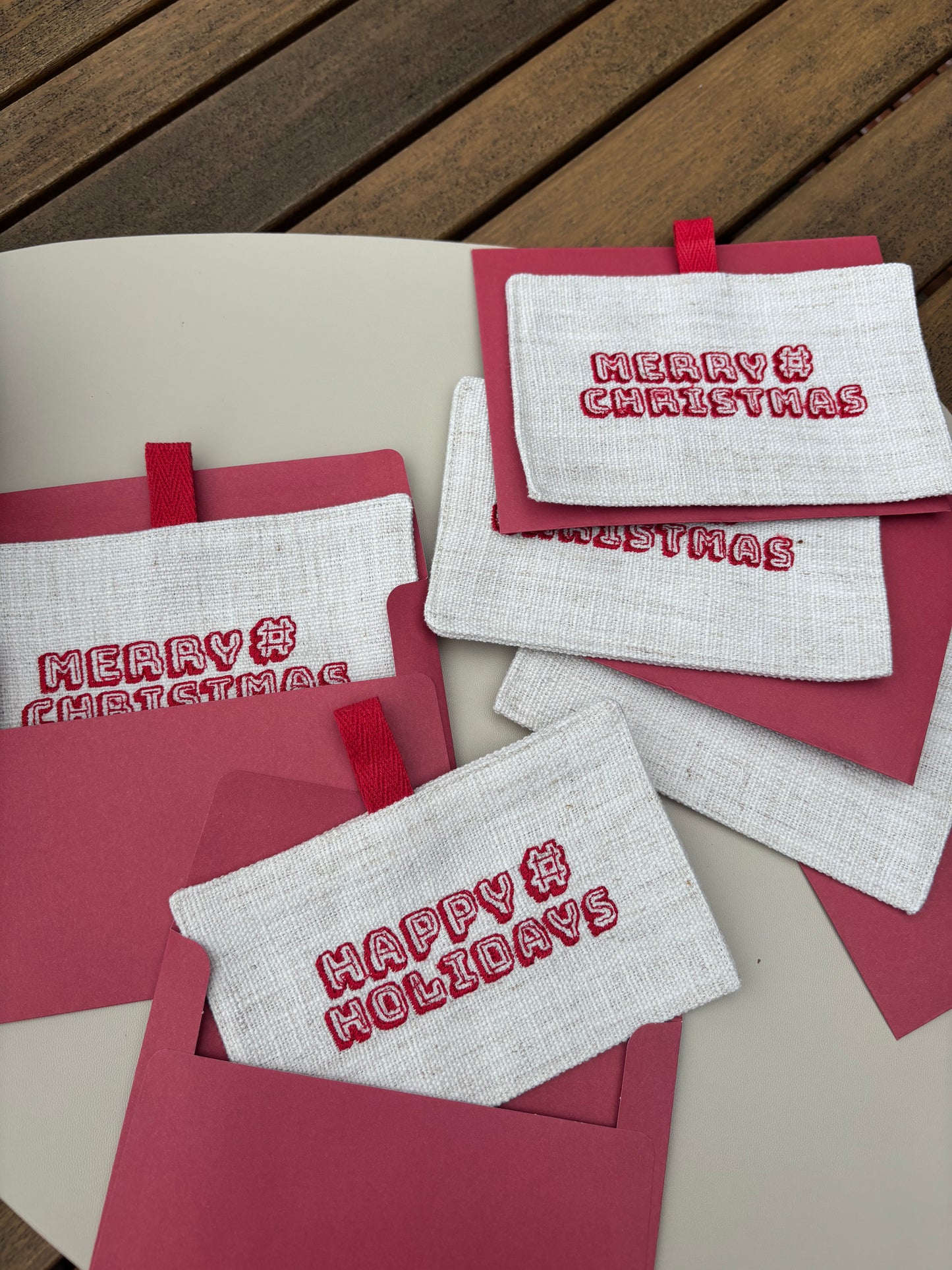 Embroidered Christmas Ornament Card – 3.5” x 5.5” (Fits 4x6 Envelope)