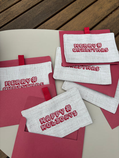 Embroidered Christmas Ornament Card – 3.5” x 5.5” (Fits 4x6 Envelope)