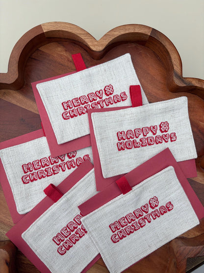 Embroidered Christmas Ornament Card – 3.5” x 5.5” (Fits 4x6 Envelope)