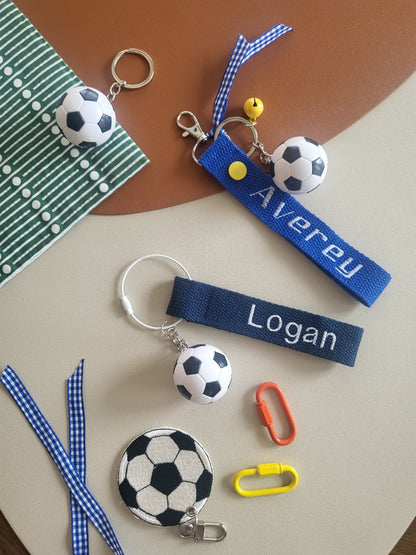 Embroidery nametag+ soccer charms