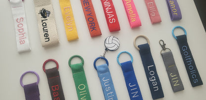 Embroidery nametag + volleyball charm