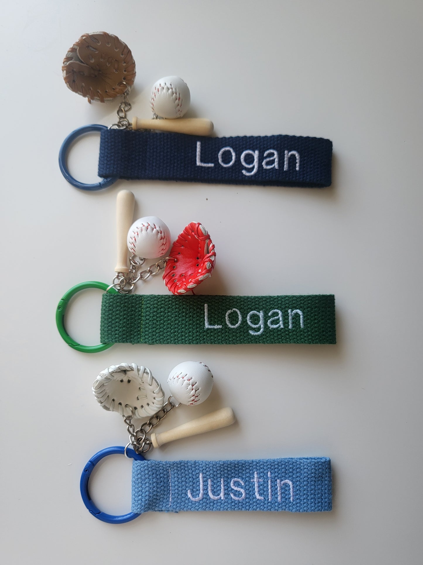 Embroidery nametag + baseball charms